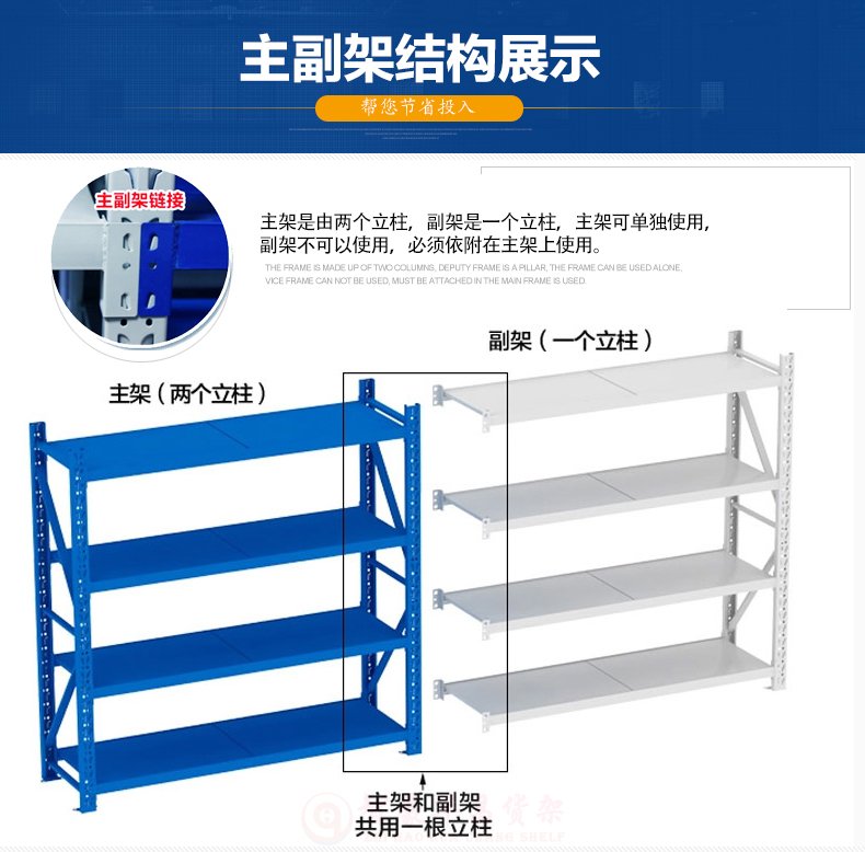 仓储货架主副架介绍 仓储货架主副架介绍